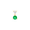 Emerald &amp; Diamond Stud Earrings (1/8tcw)