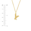 Block Lined Initial 'Y' with Diamond Necklace