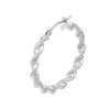 Sterling Silver Twisted Polished and Textured Hoop Earrings