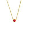 0.15ct 3mm Ruby Stone Bezel Necklace
