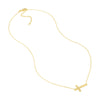 Diamond-Cut Sideways Cross Adj. Necklace