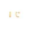 Triangular Tube J Hoop Earrings