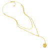 Two-Stranded Fluted Pendant Choker Necklace