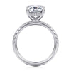 14K White Gold Emerald Cut Hidden Halo Diamond Engagement Ring