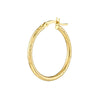 2mm x 20mm Diamond-Cut Hoop Earrings