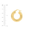 15mm Textured Round Tube Hoop Earrings