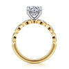 14K White-Yellow Gold Round Diamond Engagement Ring