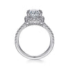 14K White Gold Oval Halo Diamond Engagement Ring