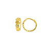 Diamond Cut Round Geometric Huggie Earrings