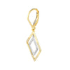 Two-tone CZ Double Framed Rhombus Drop Earrings