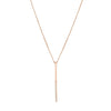 Sterling Silver Half-CZ Vertical Bar Adjustable Necklace