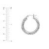 Sterling Silver Diamond-Cut and Textured Hoop Earrings