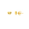 Puffy Heart Stud Earrings on Post Back