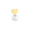 Child's Screw Back Heart and Pearl Stud Earrings