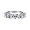 14K White Gold 7 Stone Oval Diamond Anniversary Band