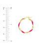Large Neon Pink Enamel Round Twist Hoops