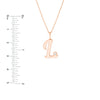 Script 'L' with Diamond Bezel Necklace
