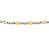 Sterling Silver White and Yellow D/C Beads Bolo Bracelet