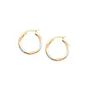 Tri-Color Diamond-Cut Patterned Hoop Earrings