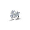 Silver Blue/White Butterfly Ring