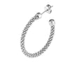 Plated Sterling Silver Beaded Hoop Earrings