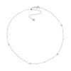 Sterling Silver CZ and Bead Station Adjustable Choker