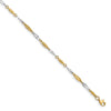 14K Two-tone Polished Fancy 9 inch Plus 1 inch Extender - Total 10 inch Anklet