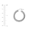 Sterling Silver Twisted Tube 20mm Hoop Earrings