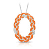 Braid Oval Pendant with Stones