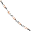 D/C  White and Rose Gold Bead Necklace