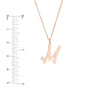 Script 'M' with Diamond Bezel Necklace