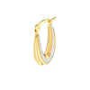 Two-Tone Draped Oval Hoop Earrings