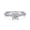 14K White Gold Round Twisted Diamond Engagement Ring