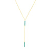 Simulated Turquoise Staple Lariat Necklace