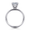 14K White Gold Oval Diamond Engagement Ring