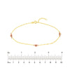 Two-Tone Rose Heart Trio Adjustable Anklet