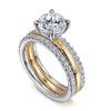 14K White-Yellow Gold Round Diamond Engagement Ring