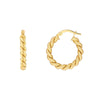 15mm Twisted Rope Hoop Earrings