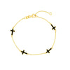 Black Enamel Crosses Station Bracelet