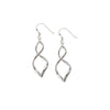 Plated Sterling Silver Corkscrew Tube Drop Earrings