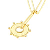 1/5tcw Dia Disk Medallion in Paper Clip Lariat Necklace