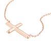 Sterling Silver E2W Small Sideways Cross Necklace