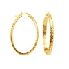 4mm x 42mm Diamond-Cut Oval Hoop Earrings