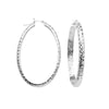 4mm x 42mm Diamond-Cut Oval Hoop Earrings