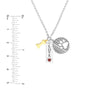 Sterling Silver Best Friends with Paw Mixed Charm Necklace
