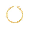 3x35mm Full Diamond-Cut Hoop Earrings