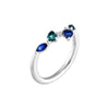 Teal Sapphire and Blue Blossom Band