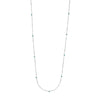 Sterling Silver Turquoise Bezel Saturn Chain Long Necklace