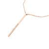 Sterling Silver Half-CZ Vertical Bar Adjustable Necklace