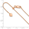 Sterling Silver Rose Gold-plated Adjustable .95mm Box Chain